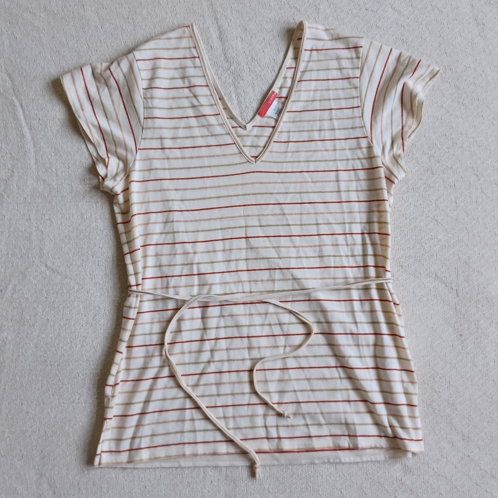 J.crew ♡ metallic striped tee shirt